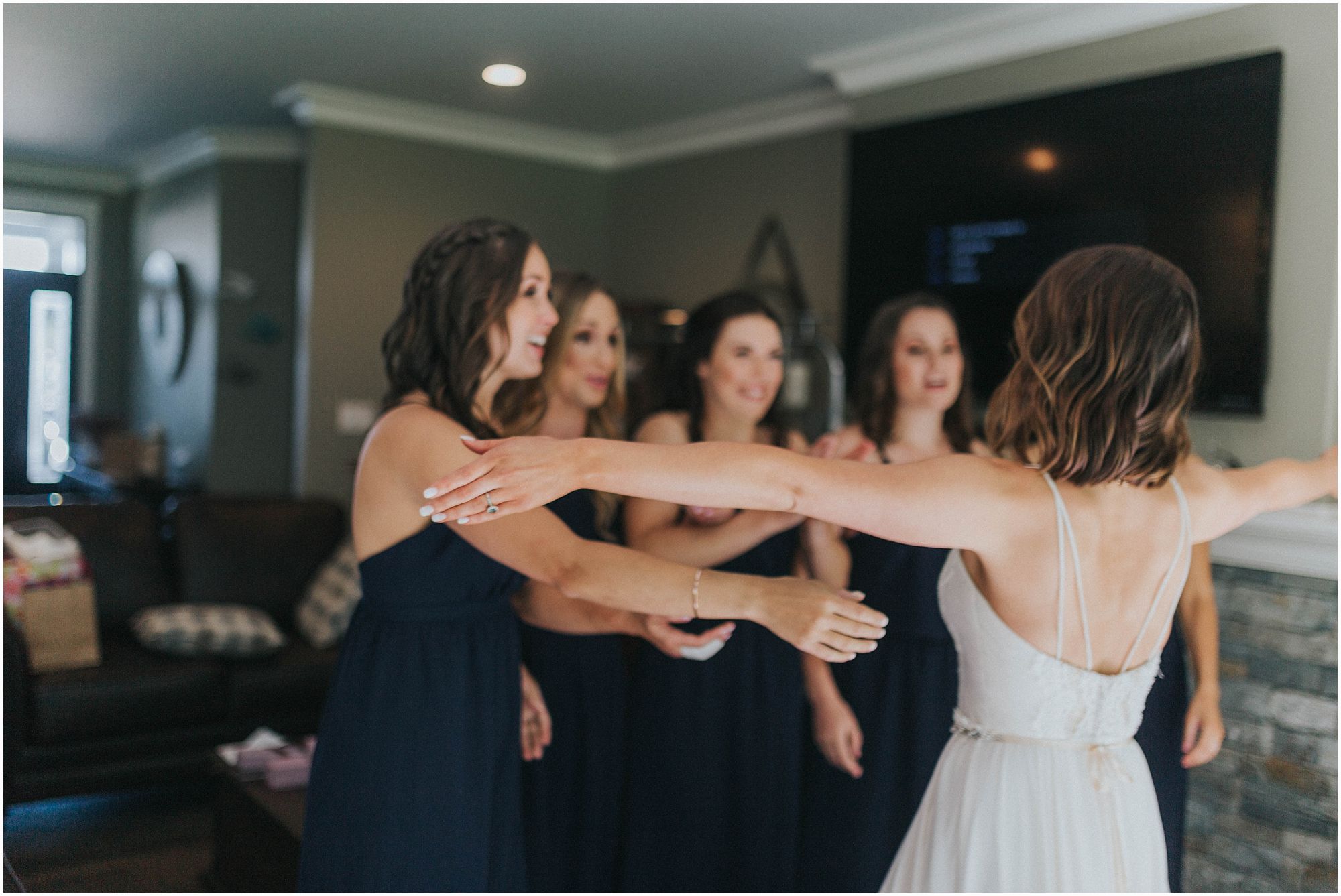 bride and bridesmaids reveal 